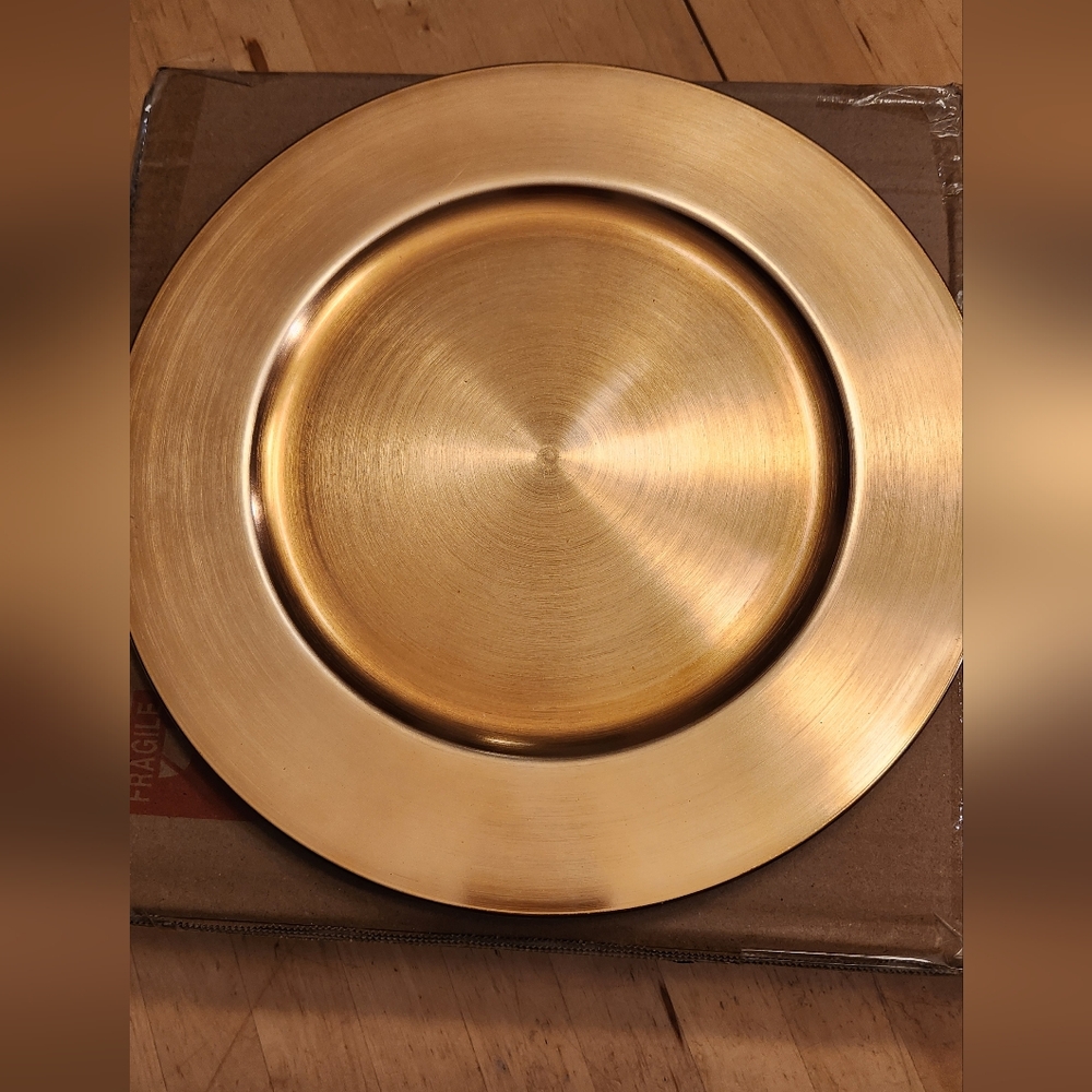 12x Gold Chargers 13 Inches Wedding Christmas